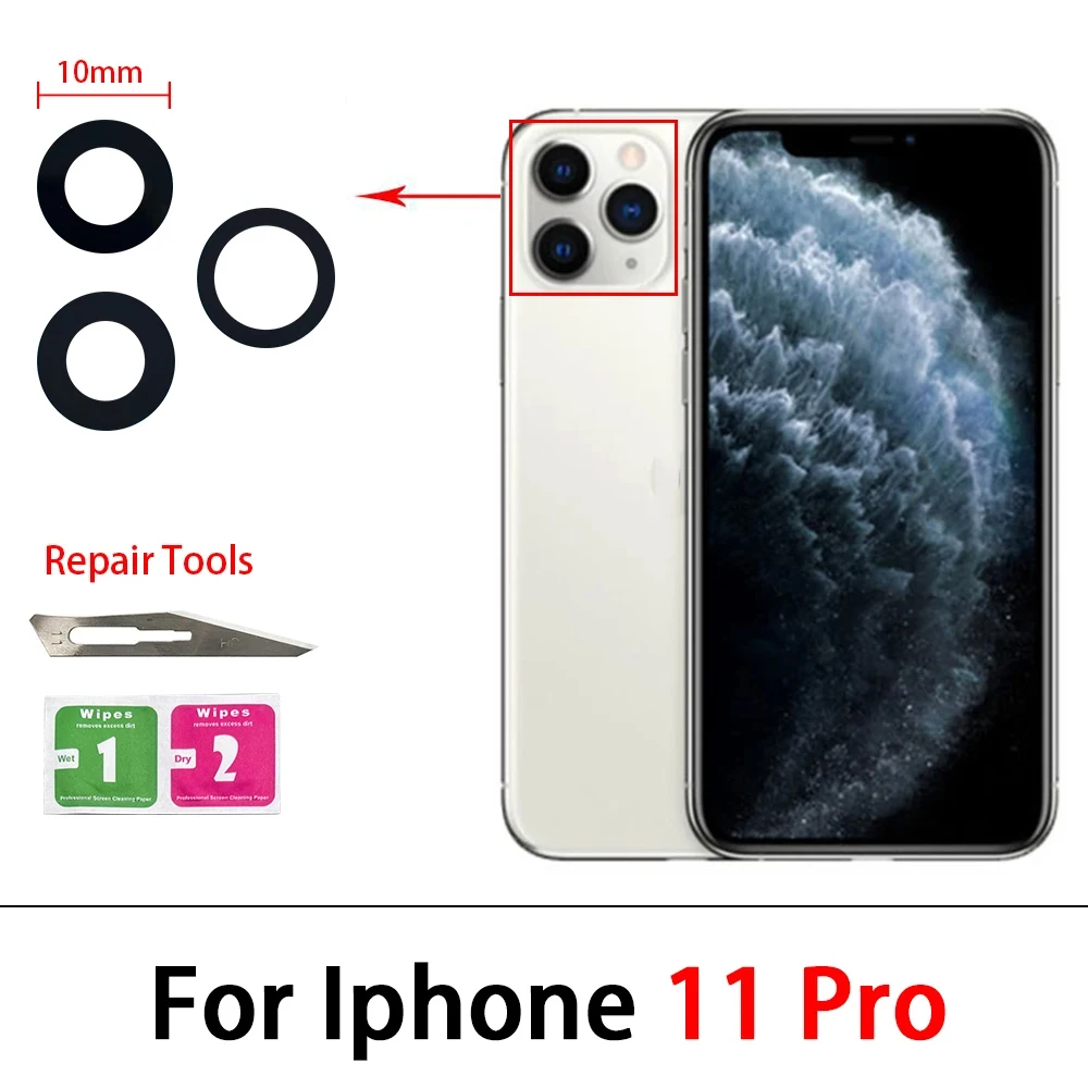 Kamera Glas Objektiv Zurück Hinten Kamera Glas Objektiv mit Kleber Ersatz Reparatur Ersatzteile Für IPhone 11 Pro Max 14 Plus 13 12 mini