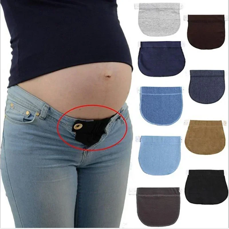 1 PC ผู้หญิงปรับยืดหยุ่นคลอดบุตรการตั้งครรภ์เข็มขัดเอว Extender เสื้อผ้ากางเกงสําหรับตั้งครรภ์เย็บอุปกรณ์เสริม