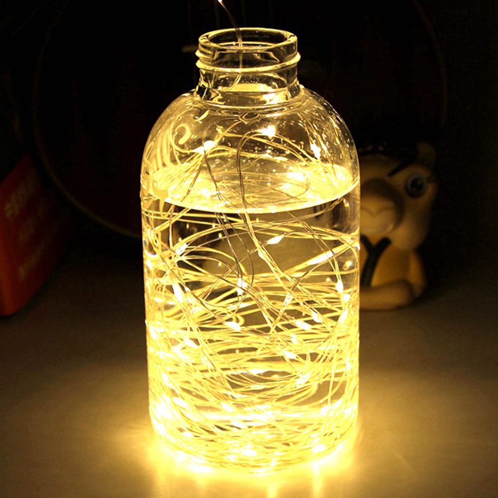 Paquete de 4 guirnaldas de luces LED con enchufe USB, guirnaldas de luces de cobre alimentadas para fiesta, boda, habitación interior, decoración de luces de árbol de Navidad