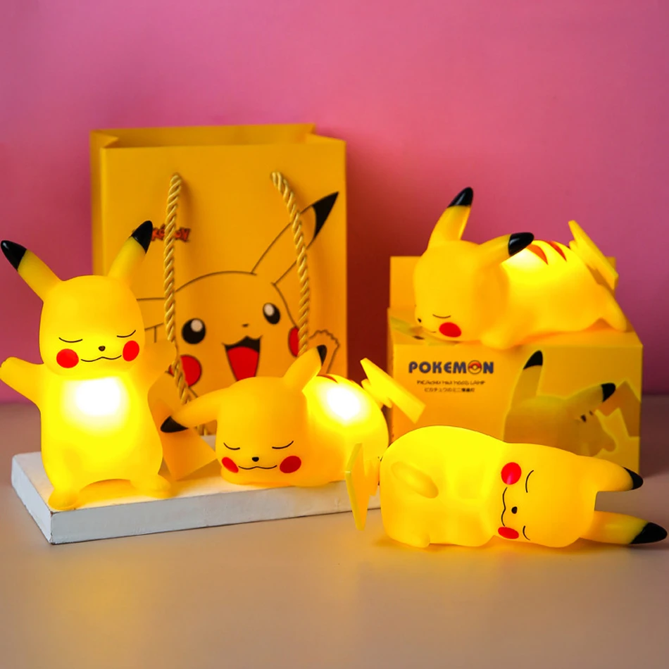 ไฟกลางคืนรูปโปเกมอนเรืองแสง Pikachu gengar Charizard Psyduck Squirtle น่ารักน่ารักน่ารักน่ารักสัตว์หัวเตียงโคมไฟของขวัญสำหรับเด็ก