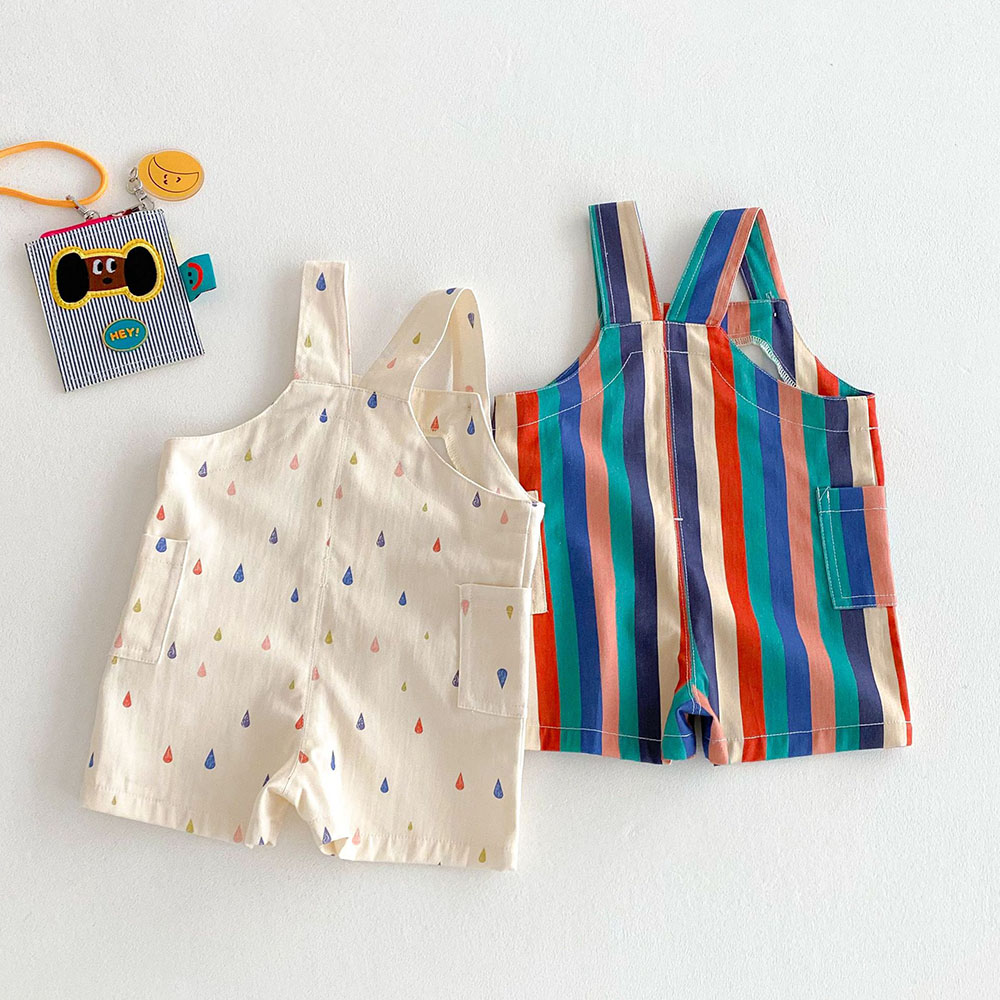 Ropa de verano para niños de 9M-5T, monos a rayas coloridas, monos con estampado de gotas de lluvia para niñas, traje para niños