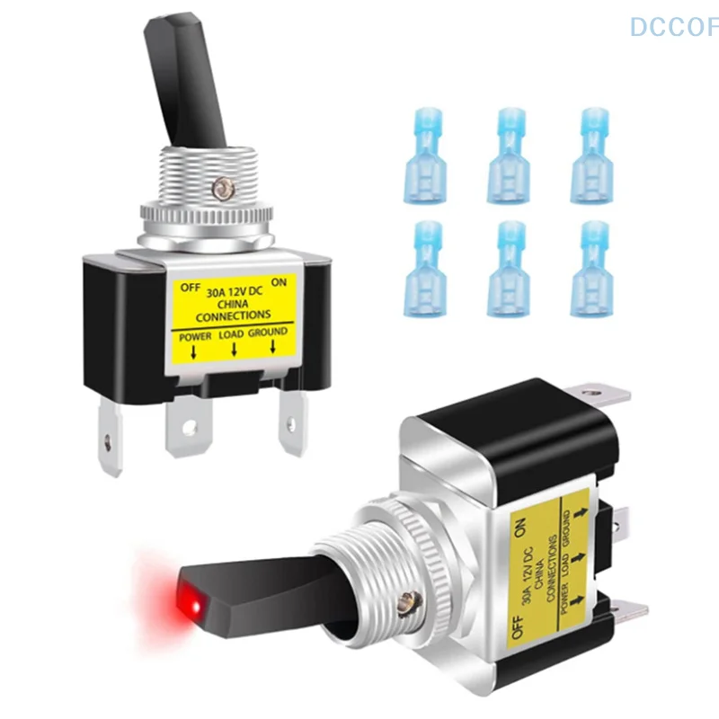 12V 30A LED iluminado interruptor de alternância interruptor oscilante 2 posições 3 pinos SPST liga/desliga