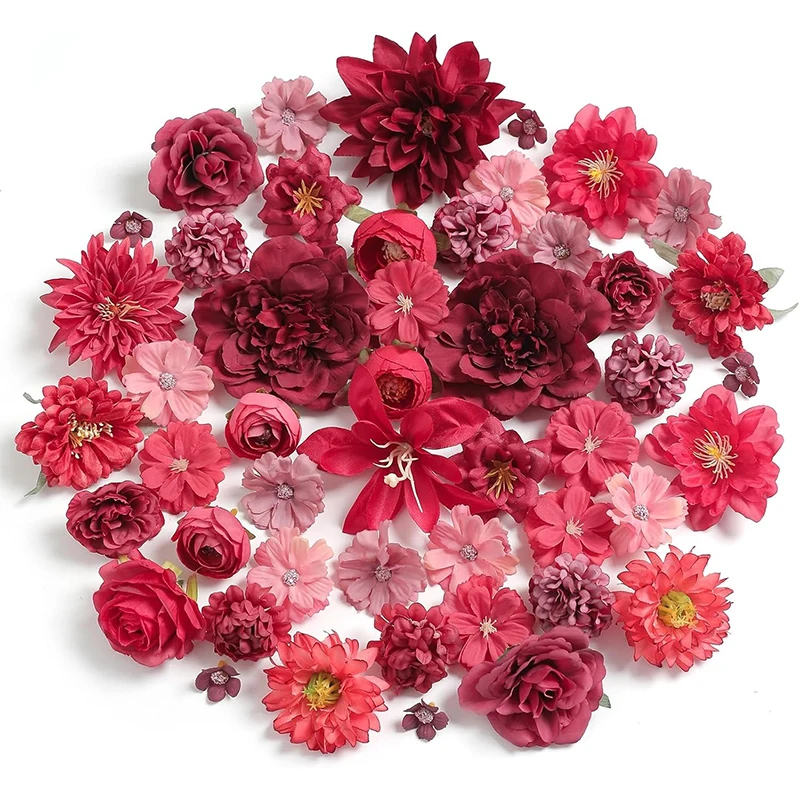 18/21 Stück mehrfarbige gemischte 5 cm künstliche Blumen, Seidenrose, künstliche Blumen für Zuhause, Hochzeitsdekoration, DIY-Handwerk, Blumen-Wandzubehör