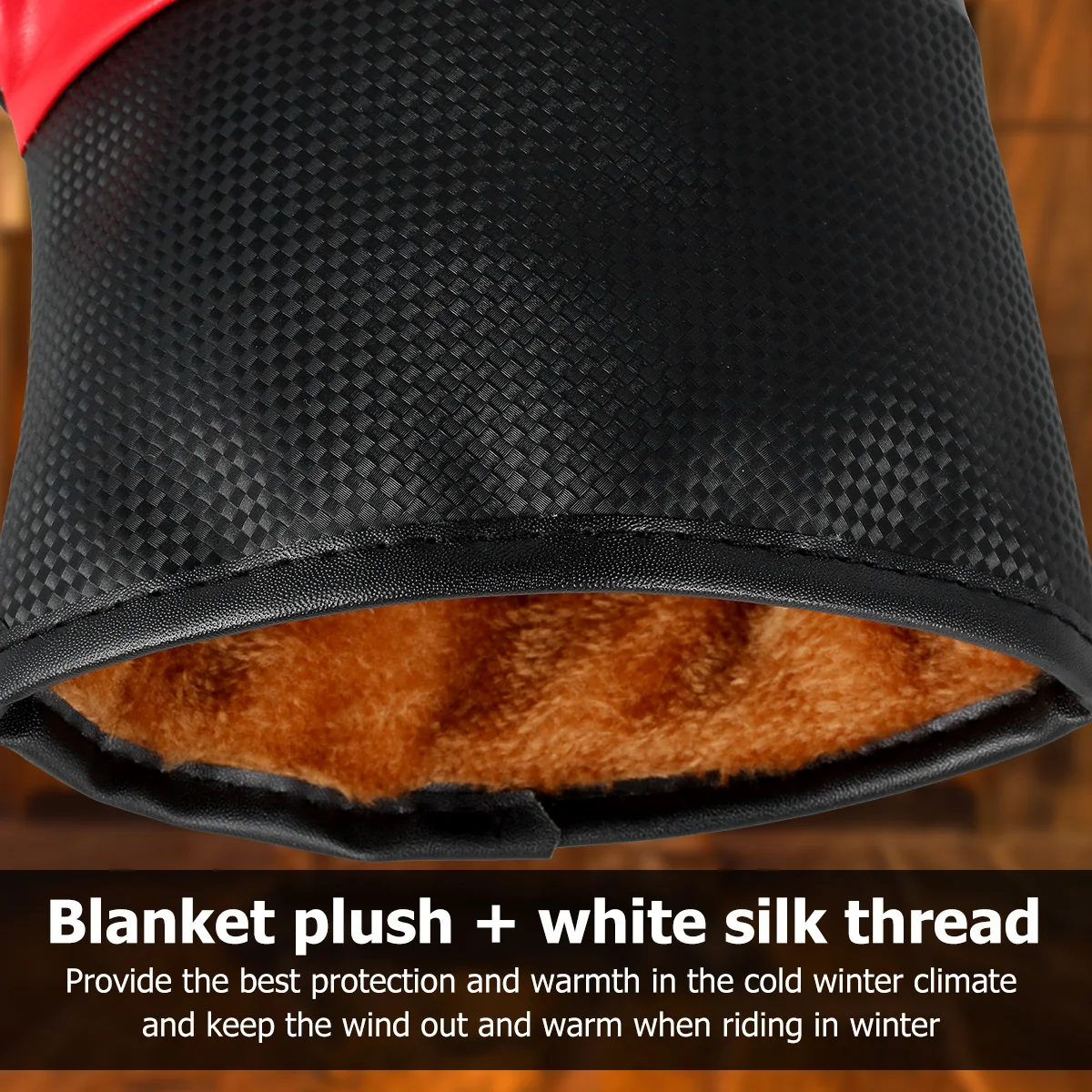 1 par de muffs para guidão de motocicleta, proteção para scooter, grosso e quente, à prova de chuva, luvas aquecedoras de inverno