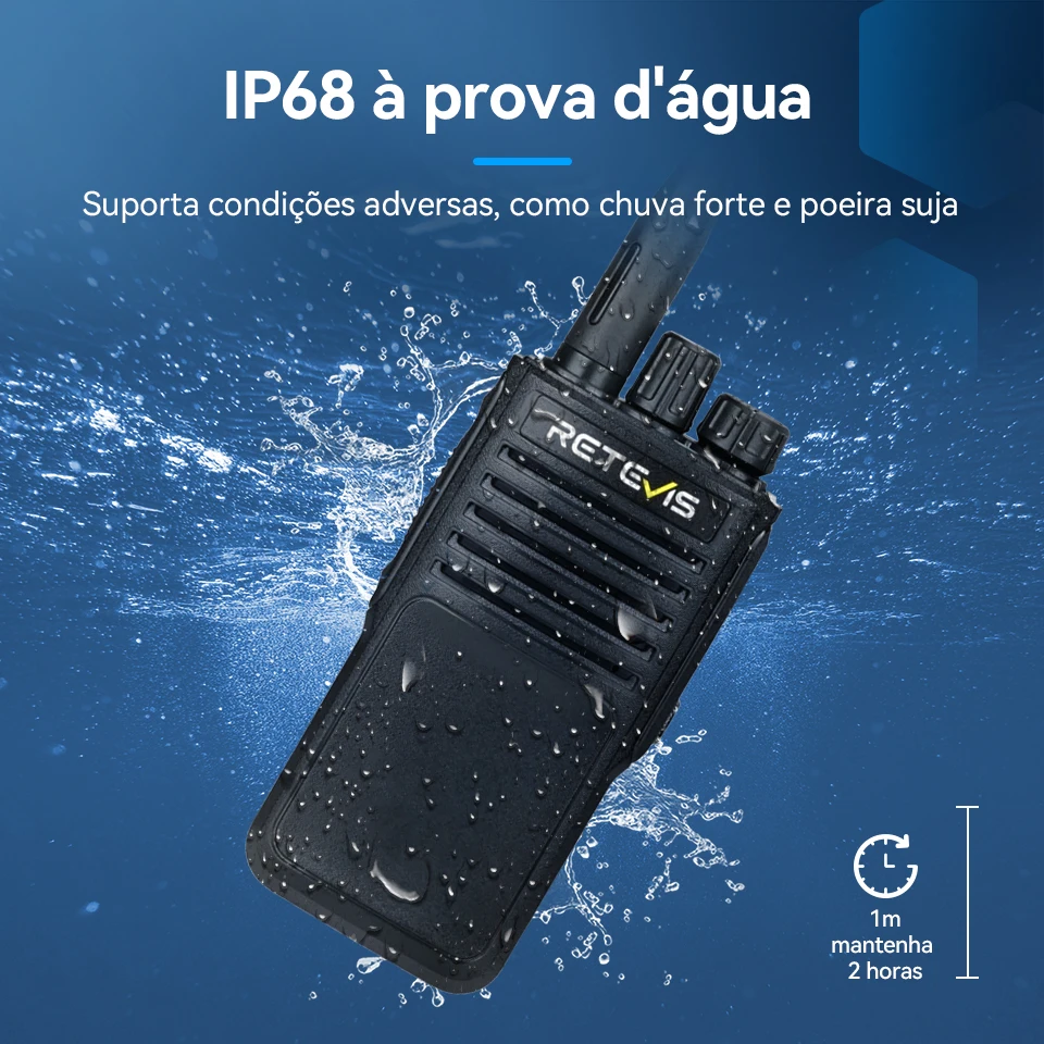 Retevis P62 Walkie Talkie 10W Poderoso IP68 à prova d'água Walkie-talkies de longo alcance Dual Band Transceptor de rádio em dois sentidos VHF UHF