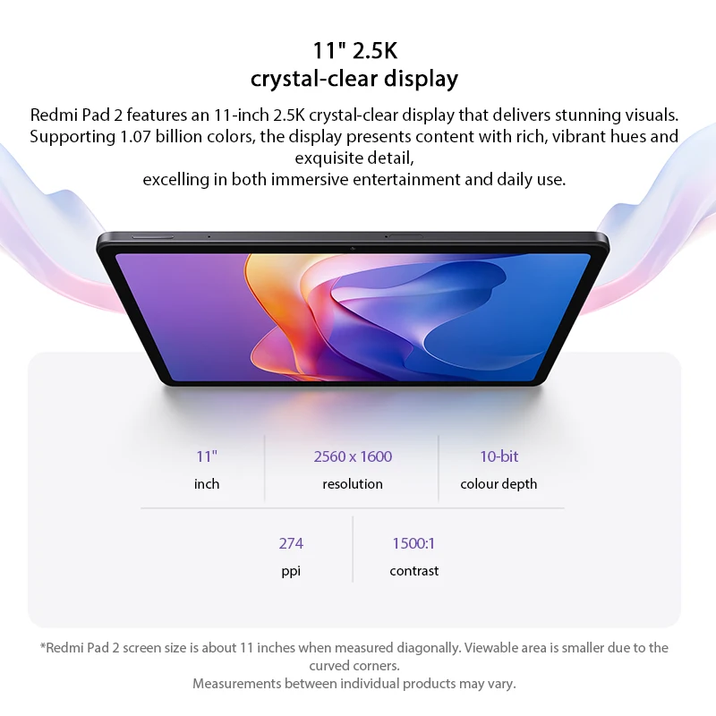 Global version Xiaomi Redmi Pad 2  Advanced Helio G100-Ultra 11" 2.5K crystal-clear display 9000mAh battery 18W fast charging