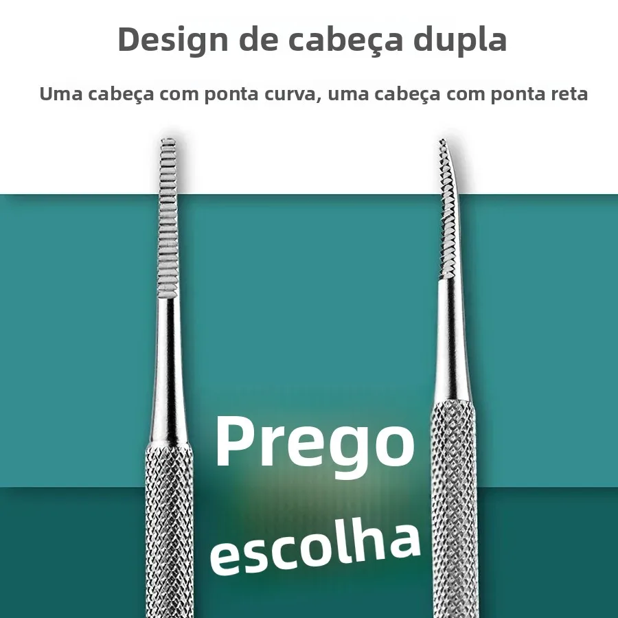 Conjunto de ferramentas de correção de unhas encravadas, 3 peças, arquivos de unhas de ponta dupla de aço inoxidável, cuidados com a paroníquia, ferramentas de limpeza de pés