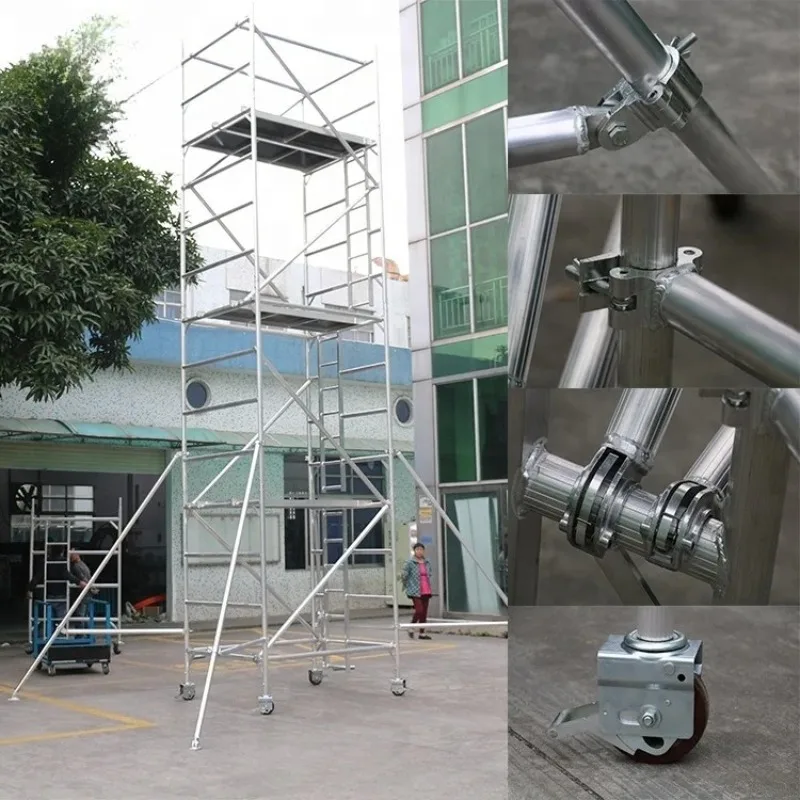 Loading Capacity 800kg 1500kg Moving Lightweight Aluminium Alloy Scaffolding