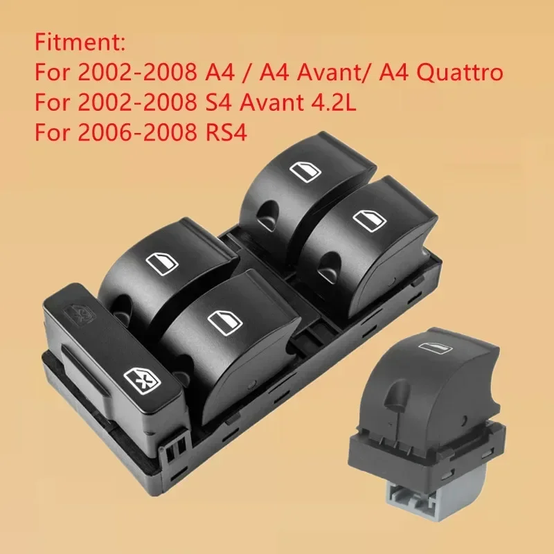Car Electric Power Master Window Switch For Audi A4 B6 B7 A4 Avant A4 Quattro S4 Avant 2003-2008 8E0959851B 4F0959855A