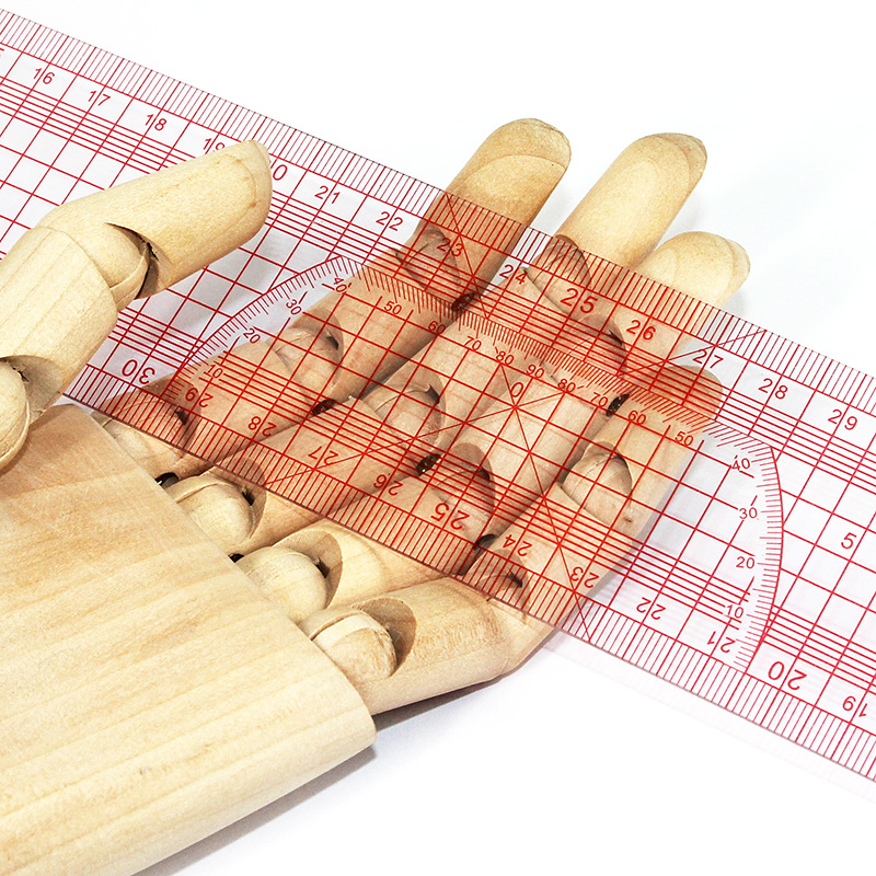 Regla de plástico de doble escala de 50 cm/19,68 pulgadas y 5 cm/2 pulgadas, herramienta de medición Flexible para coser y manualidades