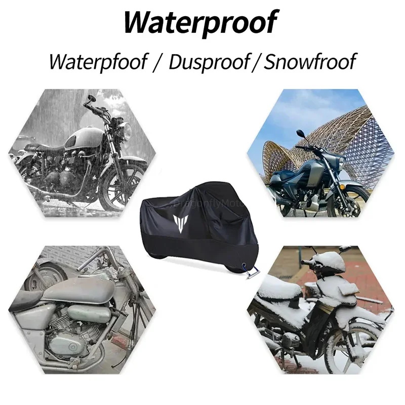 Para YAMAHA MT01 MT09 MT07 MT10 MT03 MT 09 07 03 10 cubierta de motocicleta Protector Uv al aire libre cubiertas de lluvia a prueba de polvo