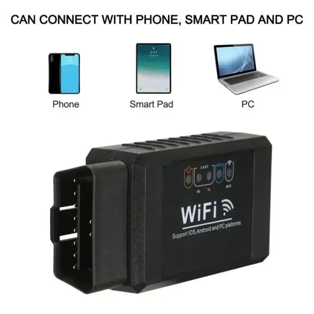 Outil de diagnostic automatique pour iPhone IOS et Android, lecteur de code OBD2, WiFi, ELM327 V 1.5, OBDII, OBD 2, ODB II, ELM 327, V1.5, WAP, FI