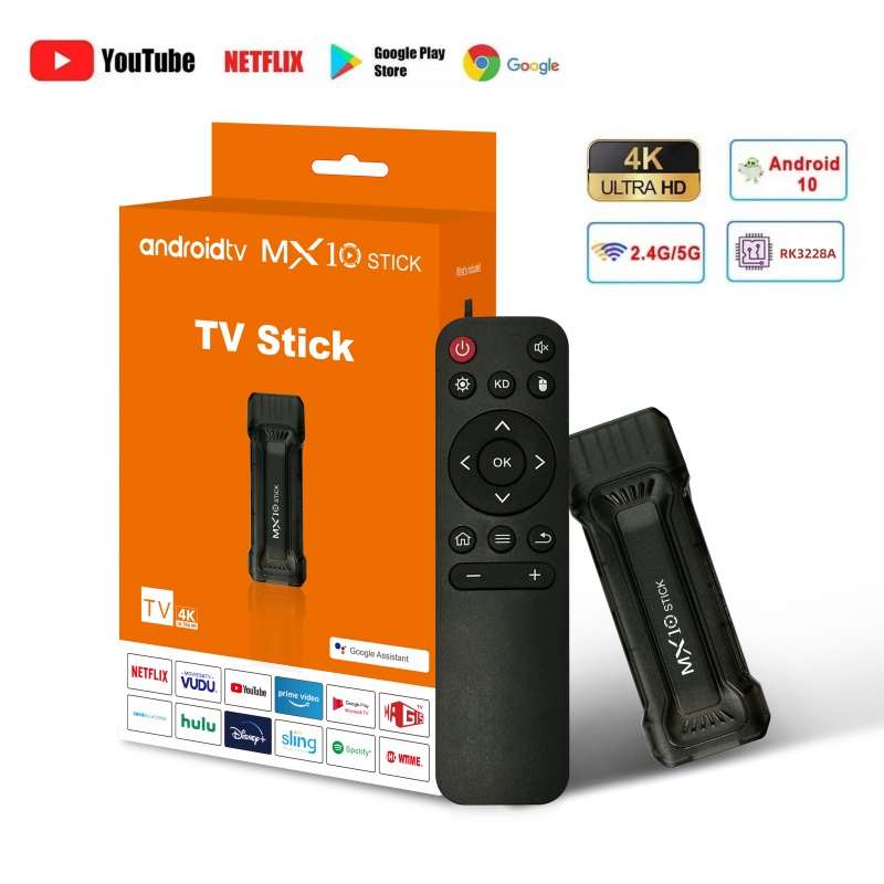 Android 11 OS MX10 TV Stick HDR Set Top 4K 1080P 2.4G/5G Wifi Thông Minh TV Gậy Đối Với Google Youtube Netflix Mạng Phương Tiện Truyền Thông Máy Nghe Nhạc