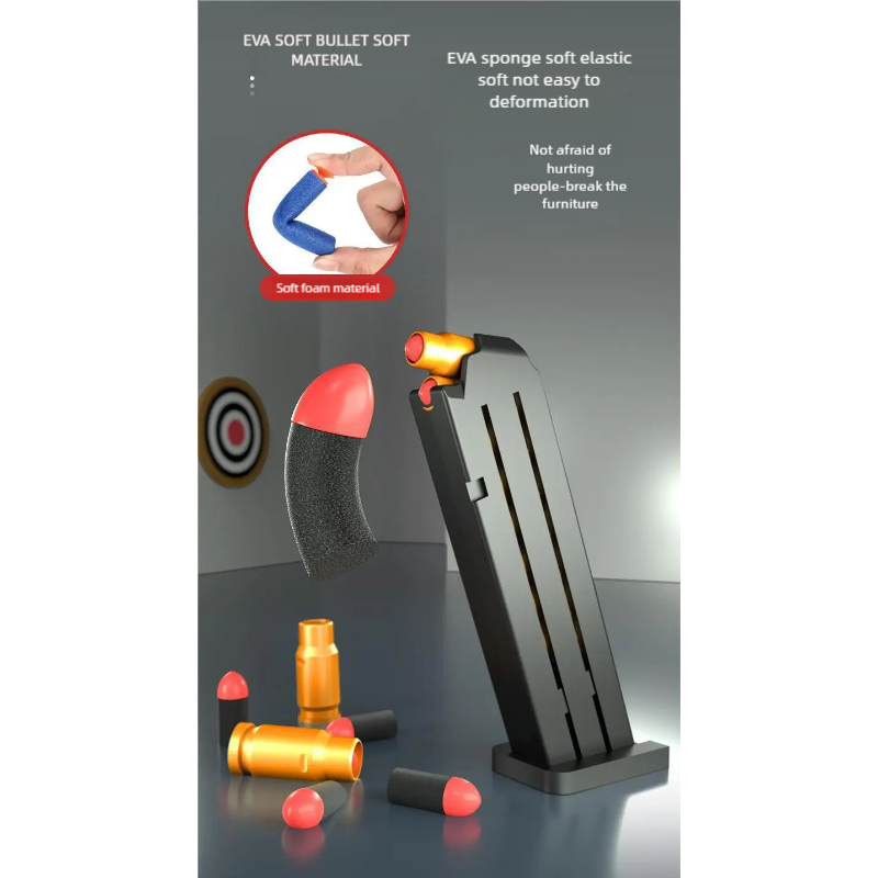 Pistolet jouet d'extérieur Gold Desert Eagle, pistolet à ressort M1911 Glock, pistolet de simulation de jouet pour enfants