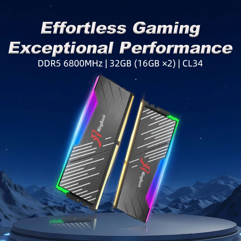 Kingbank DDR5 Memoria Ram DDR5 6400MHz 6800MHz 32GB (16GB X2) 64GB (32GB X2) Memoria Ram DDR5 RGB XMP3.0 Computadora de escritorio DIY