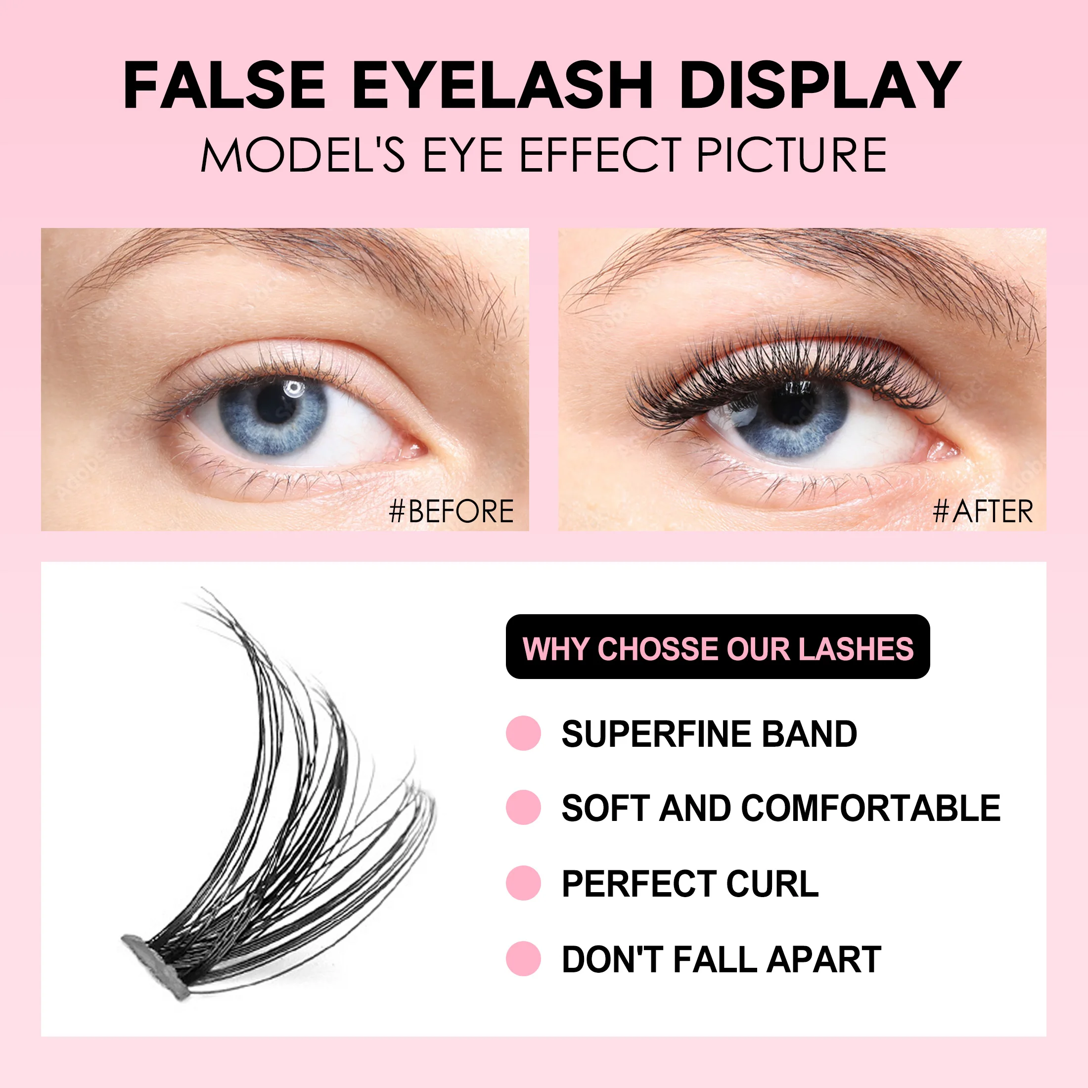 DIY Lashes Extension Kit Eyelashes 200 PCS Clusters Lash Bond and Seal Makeup Tools for Gluing  Lashes Gluing Glue  Accessories