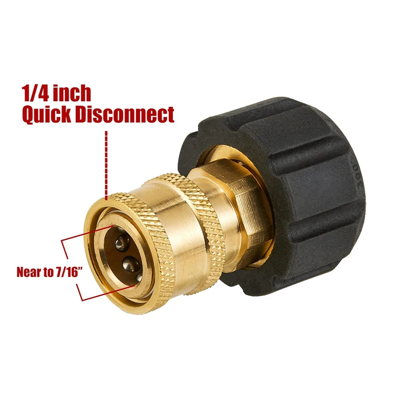 เครื่องซักผ้าความดัน Quick Connect Adapter ชุด M22 14 มม./15 มม.ถึง 1/4 Quick Release สําหรับท่อแรงดันสูงและน้ําปืนอุปกรณ์เสริม