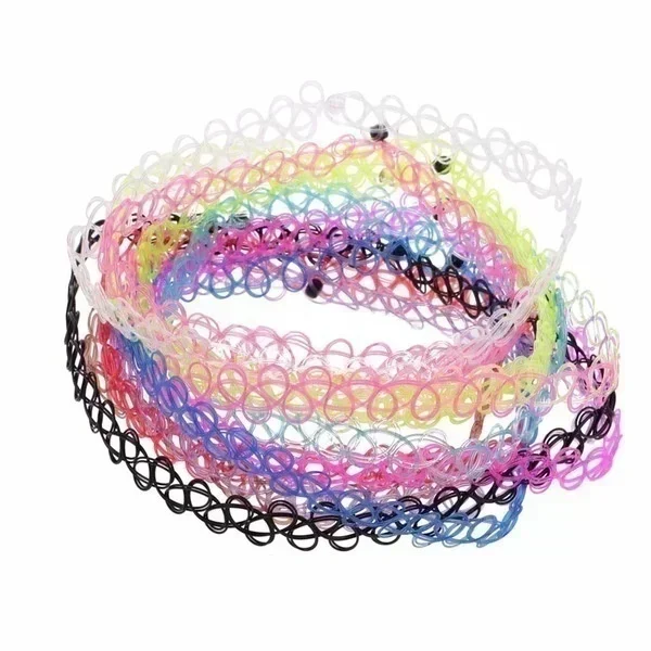 Delysia King 12 unids/set gótico Punk elástico hueco gargantilla joyería de mujer Hada tatuaje estiramiento collar Vintage