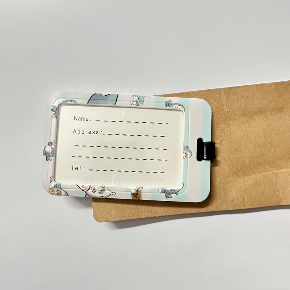 カワイイ-男性と女性のための猫のデザインの旅行かばんラベル,PVC旅行アクセサリー,漫画,ポータブル,光沢のあるアドレス,名前タグ