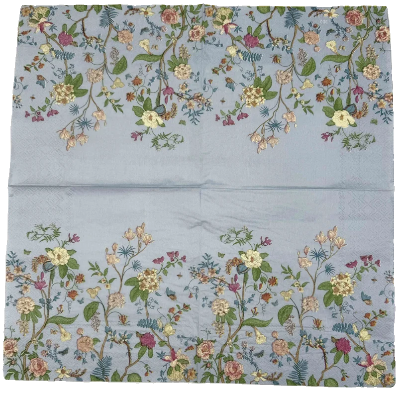 20 pièces/paquet 33cm serviettes imprimées Premium coloré Floral serviettes en papier fête d'anniversaire napperon papier papillon os Bart papier
