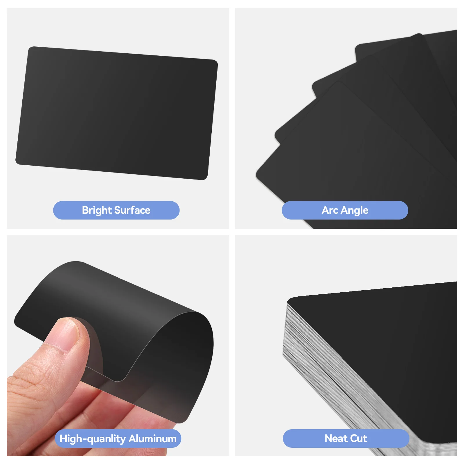 50 Uds. Tarjeta en blanco para marcado láser, tarjeta de nombre de Metal de aluminio DIY, área de grabado de 85 y 55mm para máquina de grabado láser CNC