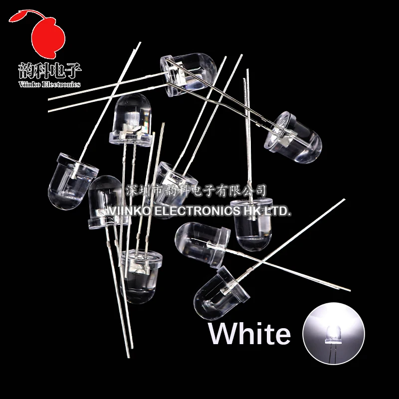 10 Buah 8Mm Dioda LED F8 Kit Aneka Warna Putih Merah Hijau Biru Kuning DIY Dioda Pemancar Cahaya