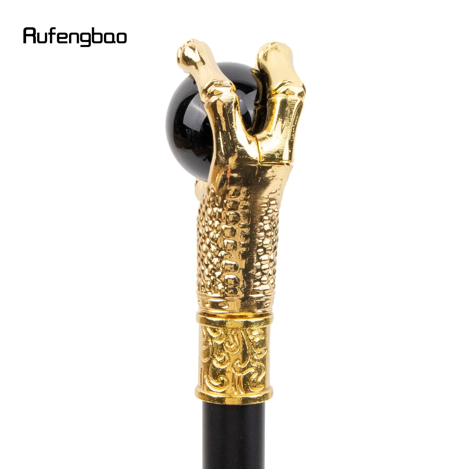 Drachen klaue greifen schwarze Glaskugel goldene Gehstock Mode dekorative Gehstock Cosplay Rohr knopf Crosier 93cm
