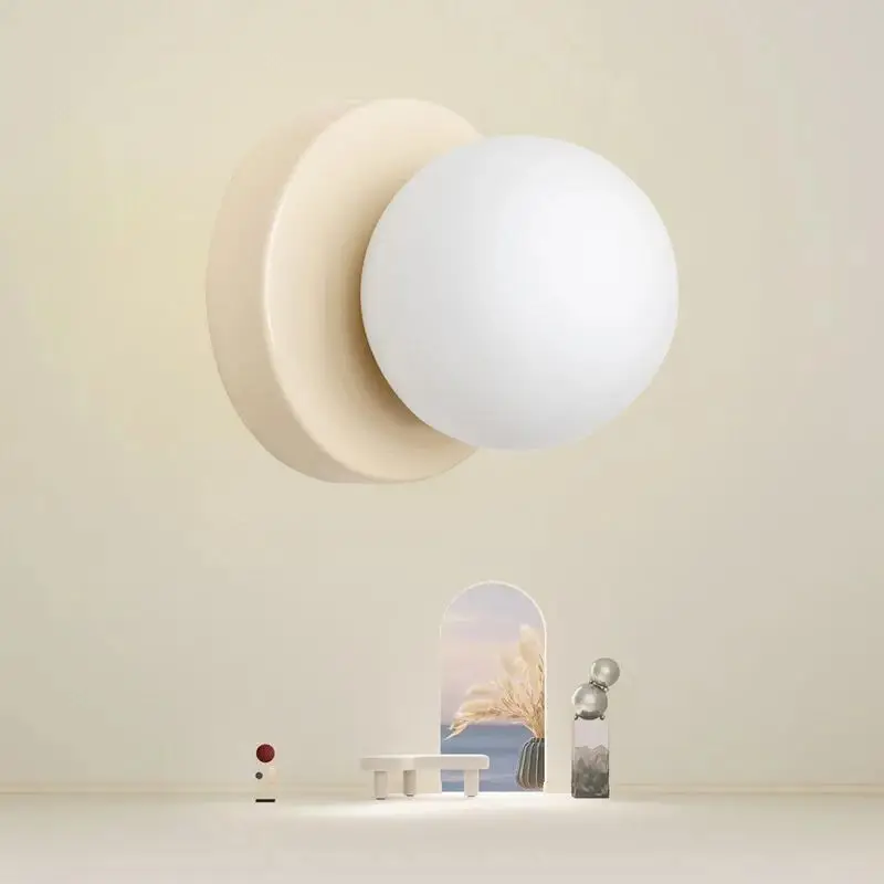 Lámpara de pared de cristal LED nórdica, candelabro Orb minimalista con Base G9 para dormitorio, estudio, pasillo, escalera, entrada, accesorios de iluminación
