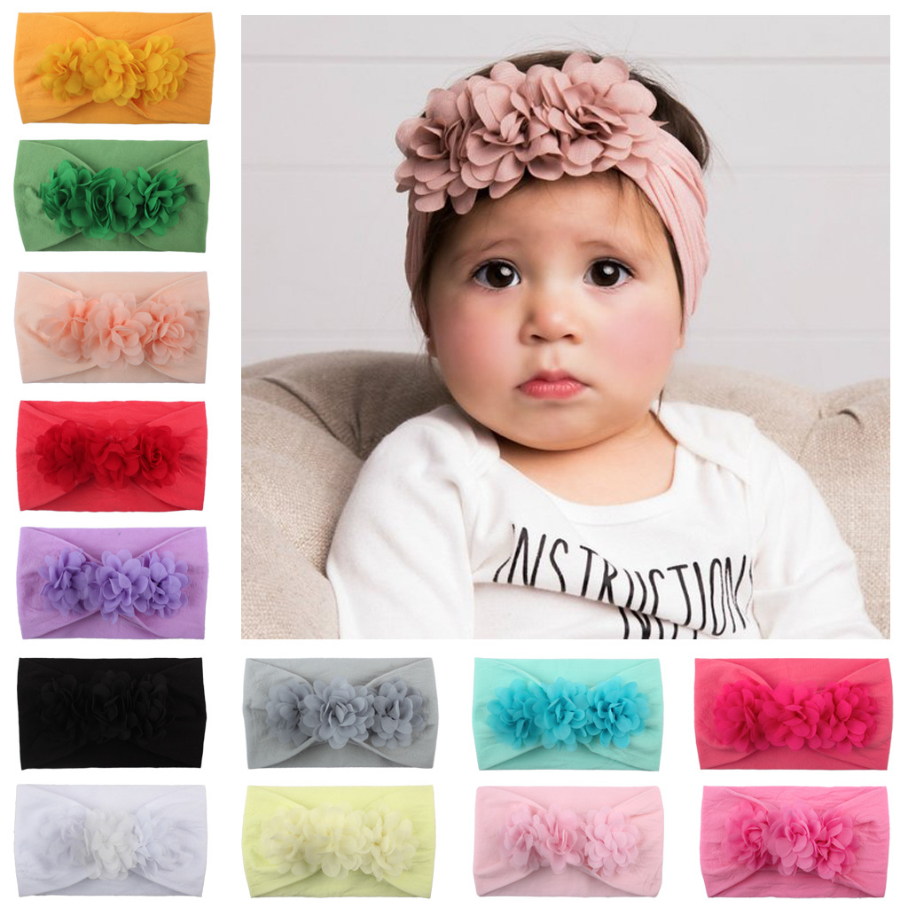Faixa de cabelo faixa de cabeça arco turbante crianças recém-nascidos headwear acessórios da menina do bebê flor floral macio sólido elástico