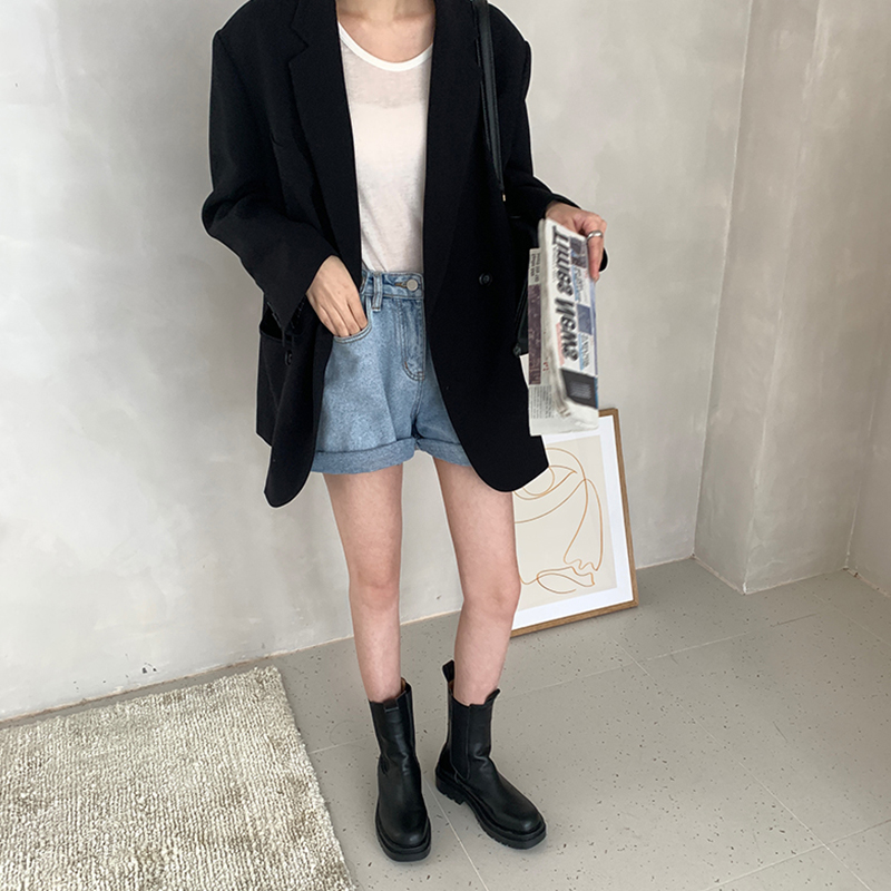 orts de Jeans de Cintura Alta Plus Size para Mulheres Verão 202 Calças Largas Soltas Jeans Estilizados para Mulheres Jovens