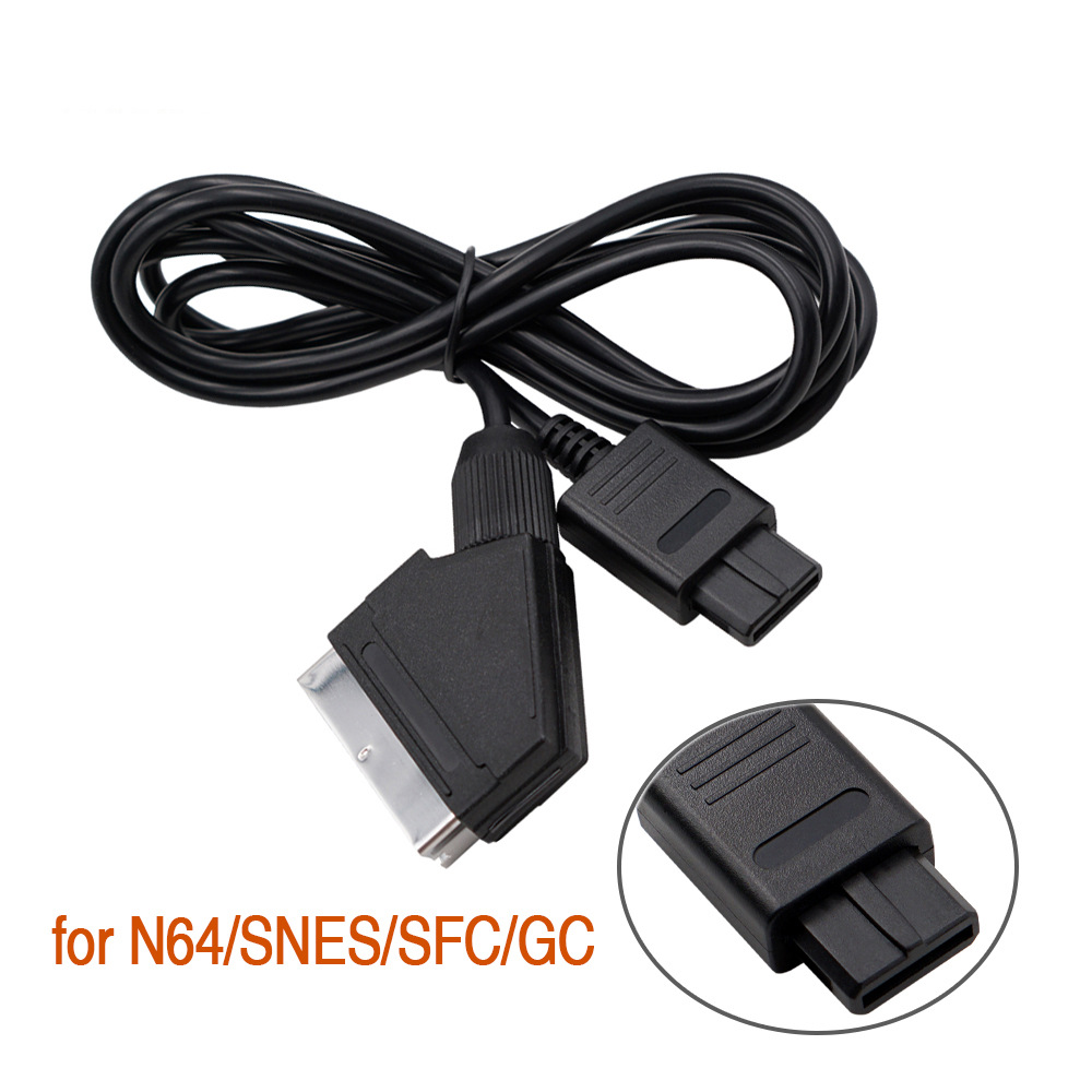 1.8m RGB Scart Cable For PS2/PS1/PS3/SEGA Mega Drive1/MD2/DC Dreamcast/Saturn/XBOX/XBOX 360 Retro Video Game Consoels