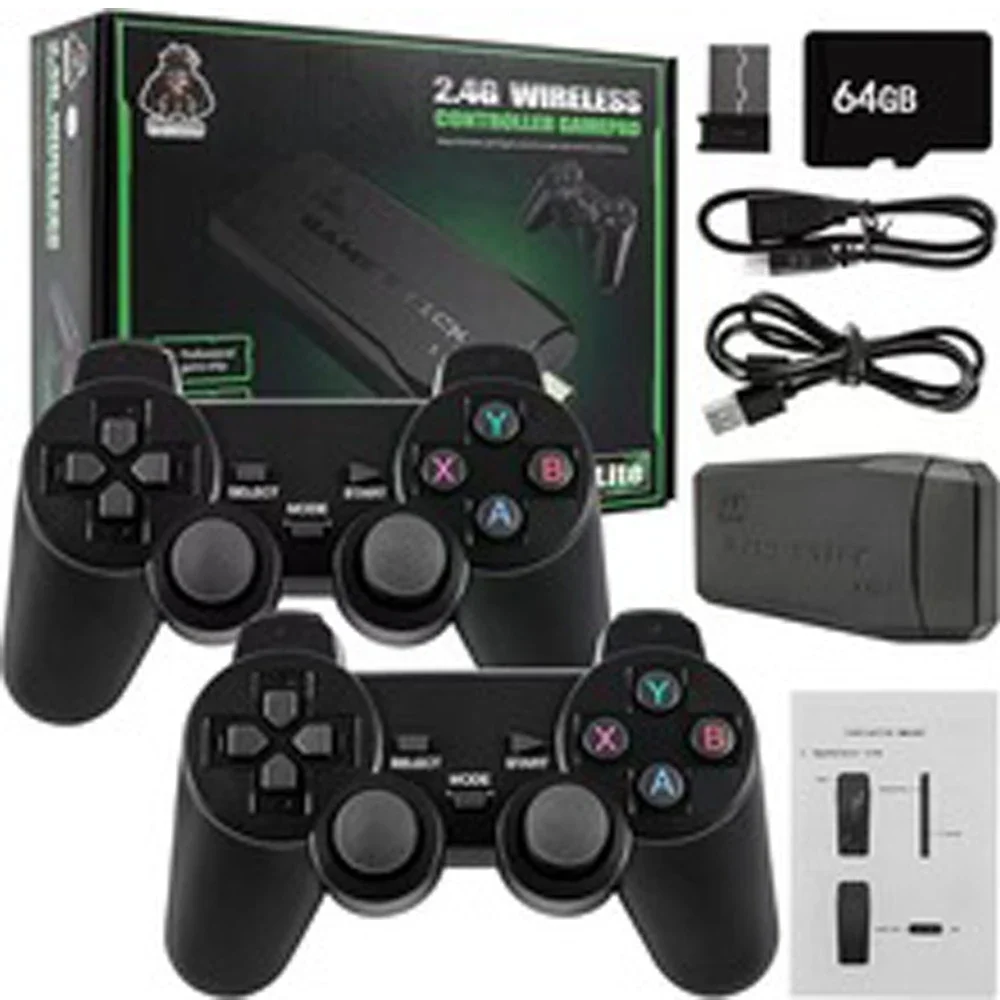 ダブルハピネス：2.4Gワイヤレスゲームパッドセット、簡単にチームアップしてゲームをプレイ。2人でクラシックゲームを一緒に楽しめます。