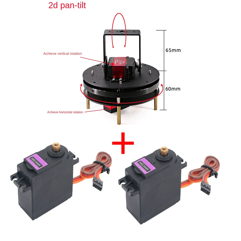 MG996 2 DOF Rotating Robot Manipulator Metal Alloy Mechanical Rotate Platform Kit For Arduino Robot Bracket Programmable DIY Kit