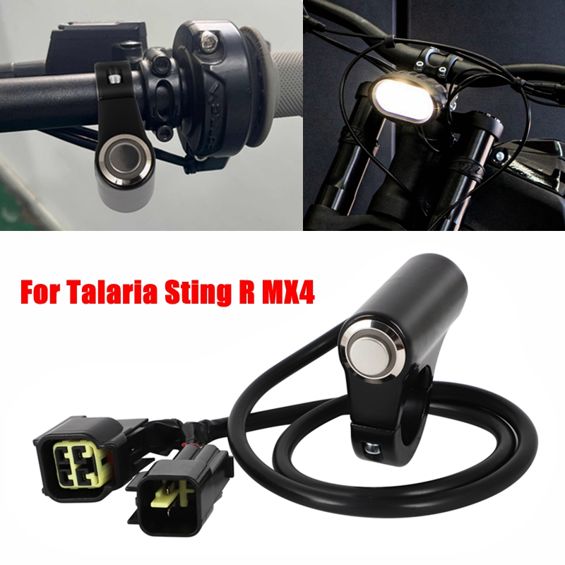 Plug & Play interruptor de faro de luz LED azul para Talaria Sting R MX4 bicicleta eléctrica todoterreno faro delantero enchufe guardar batería