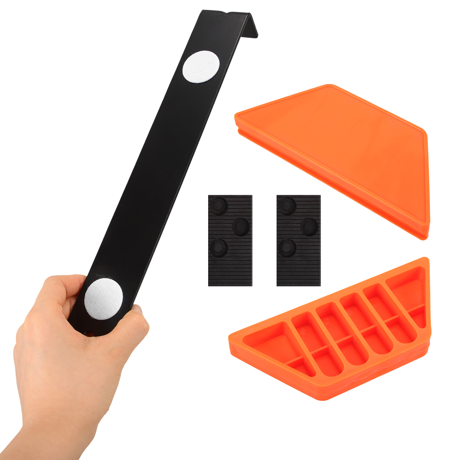 1Set Flooring Installation Pull Bar Tool Heavy Duty Wood Pull Tool Protective Bottom Pads Durable Steel