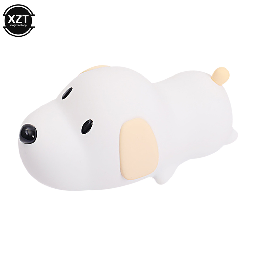 Silikon Hund Led-nachtlicht Touch Sensor 2 Farben Dimmbar Timer USB Aufladbare Nacht Welpen Lampe für Kinder Baby Spielzeug geschenk