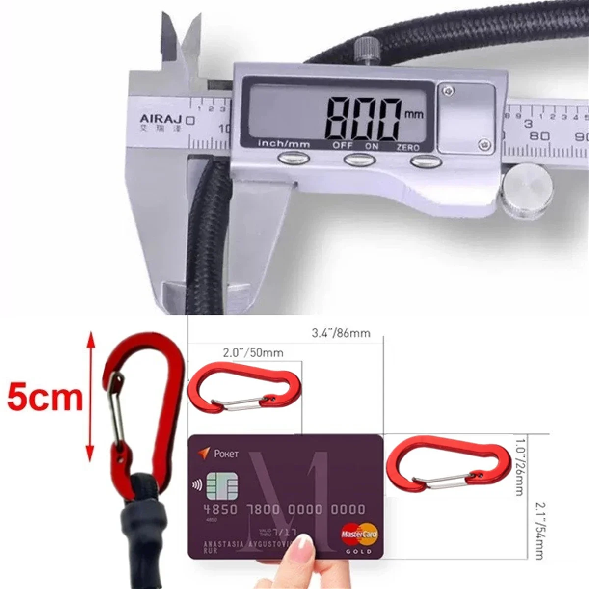 Tie Strap String Carabiner Hooks Kayak Cycling Luggage Packing Ropes Camping Accessories Heavy Duty Bungee Cord Elastic