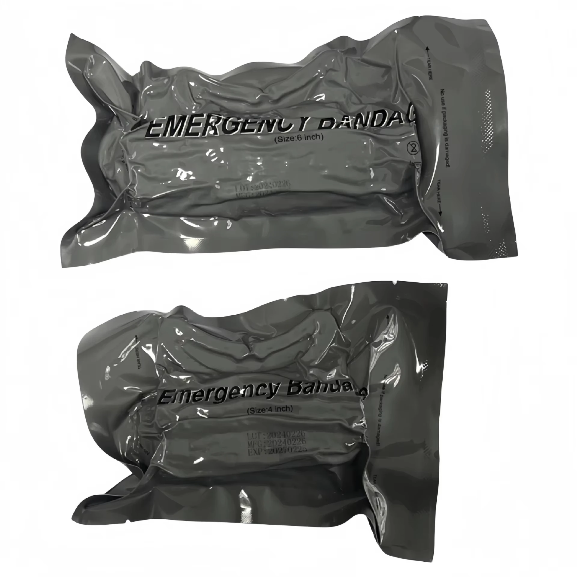 Bandagem israelense de 4/6 pol. - Kit de trauma tático, compressão de nível militar para curativo de primeiros socorros IFAK de emergência ao ar livre