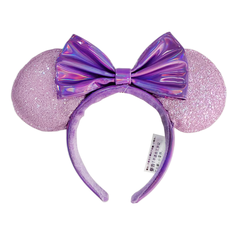 การ์ตูน Minnie Mouse หูแถบคาดศีรษะเจ้าหญิงเงือกใหญ่เลื่อม Bows หูเครื่องแต่งกายคอสเพลย์ตุ๊กตาผู้ใหญ่/เด็กแถบคาดศีรษะของขวัญ