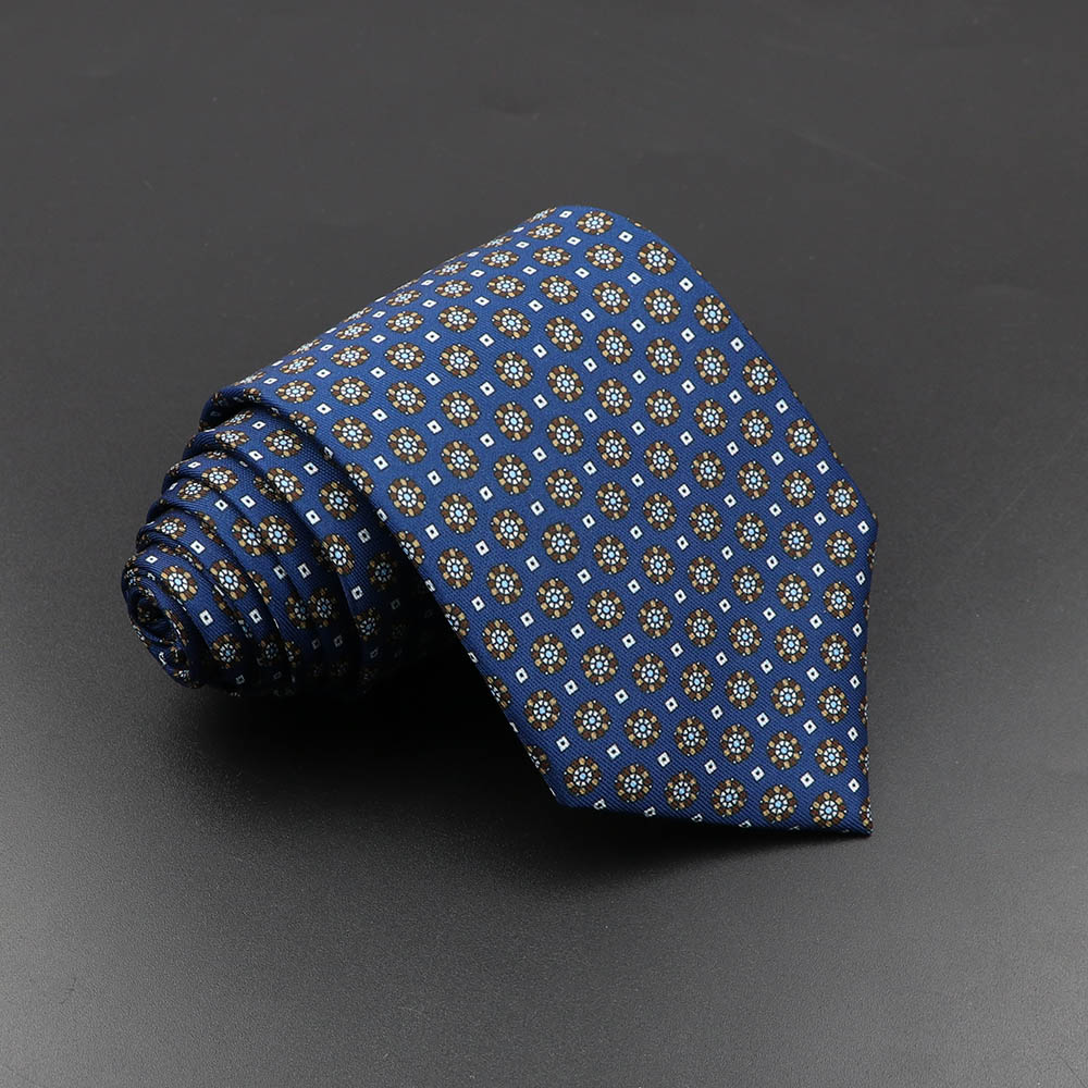 Cravatta di seta moda uomo 7,5 cm morbida novità cravatta blu verde arancione cravatte di colore per uomo punto floreale papillon regalo aziendale di nozze