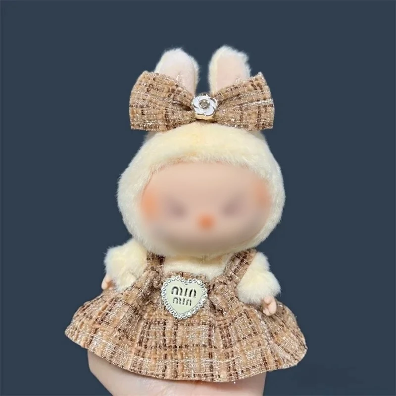 Para 17cm labubu roupas de pelúcia boneca saia requintada-adorável conjunto de saia retrô para roupas diy acessórios presente (sem boneca)