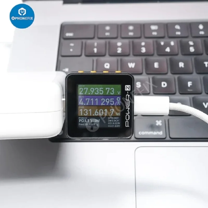 POWER-Z KM003C KT002 USB-C PD probador voltímetro PD3.1 QC5.0 voltaje del cargador corriente ondulación doble voltímetro Detector de banco de energía