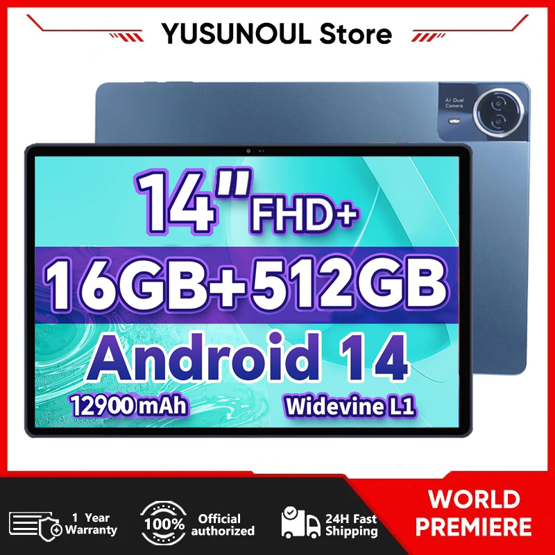 14 Polegada tela grande olhos-proteger tablet pc 16 + 512gb chamada telefônica 5g wifi android 14 tablet crianças almofada para classe educacional online