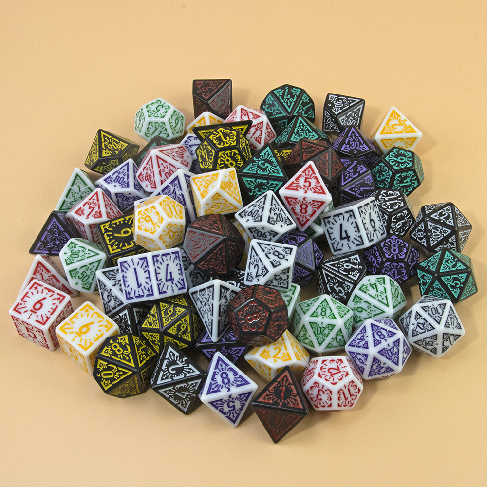 35/21/7-teiliges DND-Würfel-Set, mehrere Seiten, polyedrisch, D4, D6, D8, D10, D12, D20, Würfel für Rollenspiele, Brettspiel, Mathematik, Tischplatte, RPG