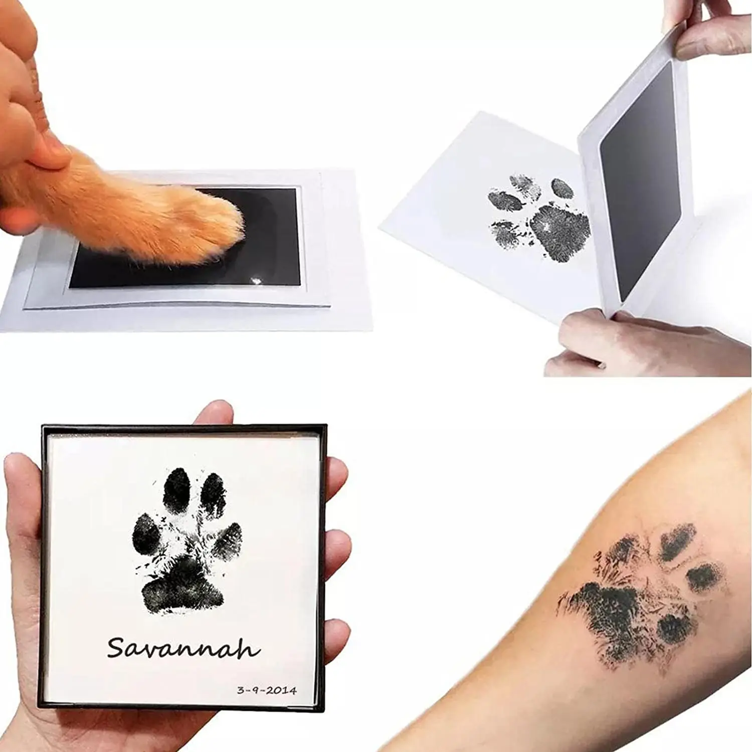 Bé Sơ Sinh DIY Handprint Dấu Chân Bộ Mực Miếng Lót Khung Ảnh Handprint Đồ Lưu Niệm Và Thú Cưng Chó Mèo Paw In Hình