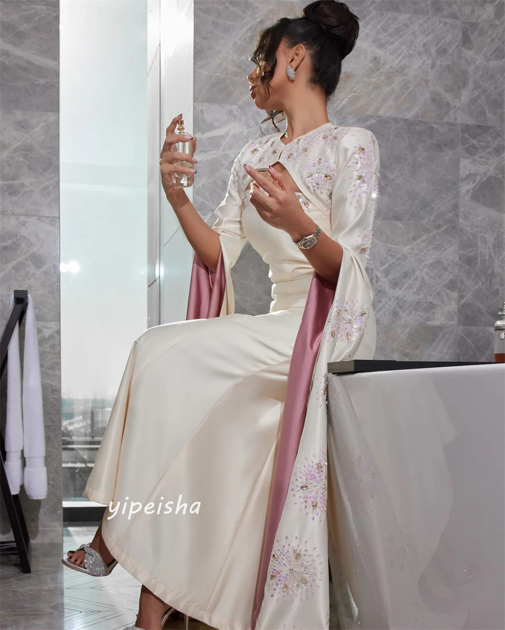 Personalizado s beading drapeado quinceanera a linha com decote em v vestido de ocasião sob medida vestidos longos