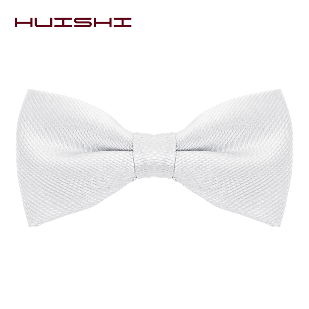 HUISHI Bow Ties For Men Solid Stripe Black Pearl White Bowtie Elegant Mans Bussiness Wedding Party Accessories Butterfly Bow