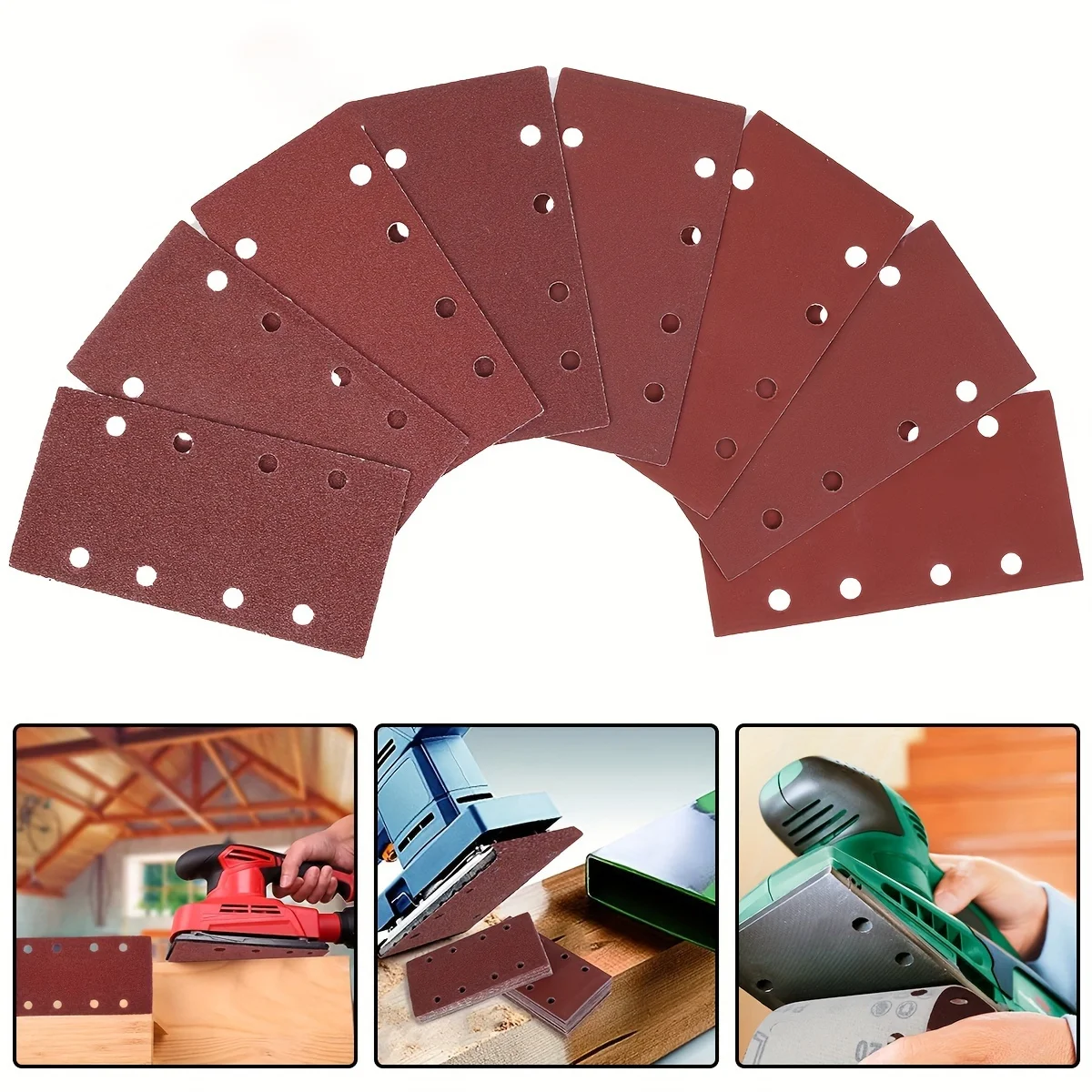 10PCS 93x185 มม.กระดาษทรายกรวด Flocking ทรายกระดาษรูปพิเศษแผ่นขัดหินแก้วเครื่องบดสําหรับไม้ภาษาโปลิชคําเครื่องมือ