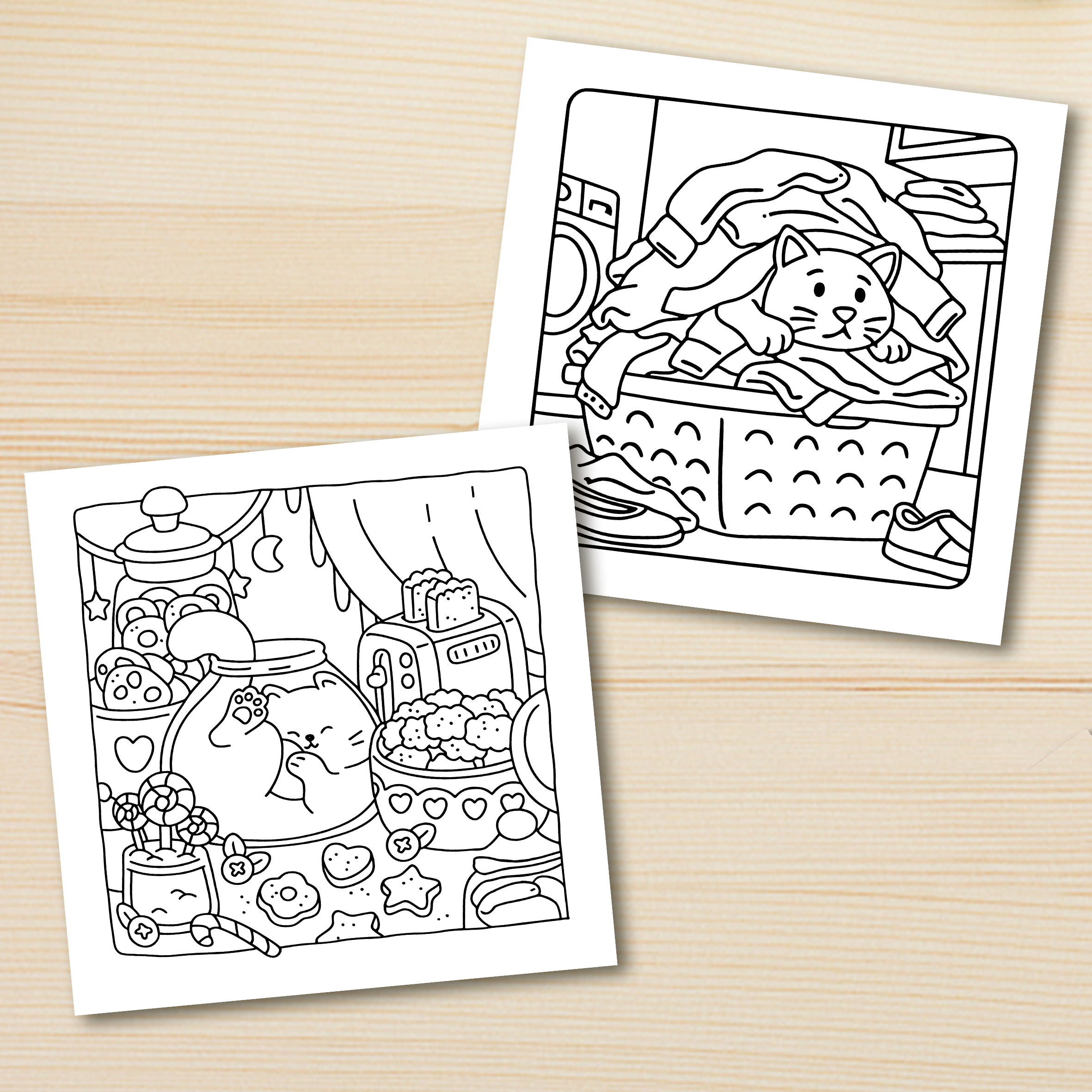 CAT LIFE Bold-easy Patterns Coloring Book for Adults Cute Drawing Book Perfect Gift for Party and Birthday