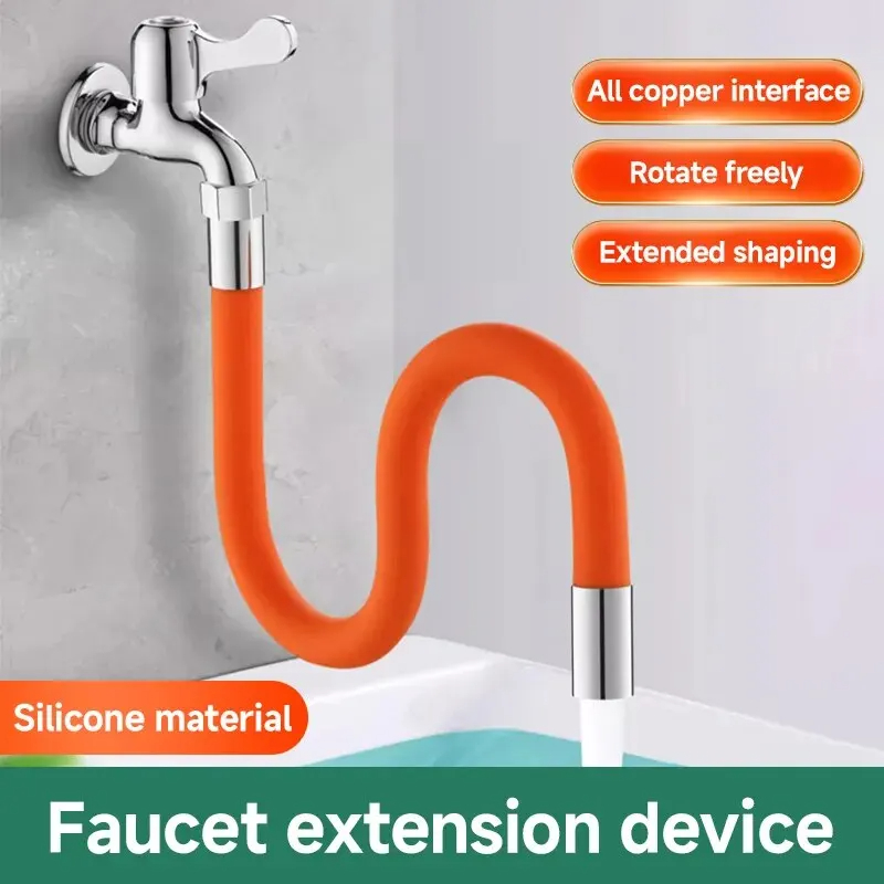 Extensor de grifo Universal para baño, accesorio con rotación de 360 °, 1/2 pulgadas, ajuste de flexión libre, a prueba de salpi